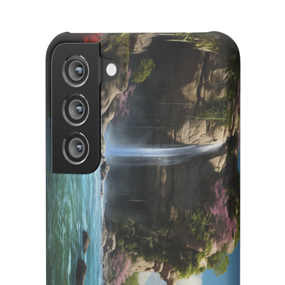 Introducing the "Nature's Cascade" Cell Phone Case – Capture Majestic Beauty with Rock Cliffs and Waterfall! -Snap Cases