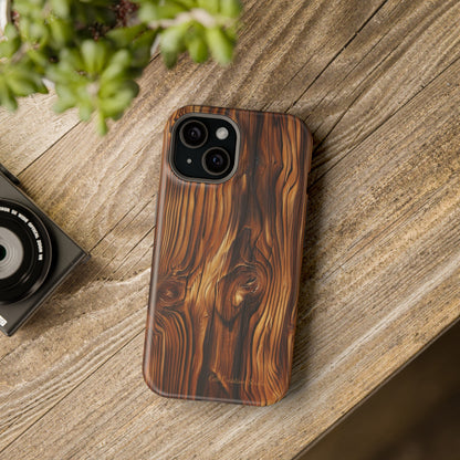 "Wood Grain Elegance" -MagSafe Tough iPhone Cases