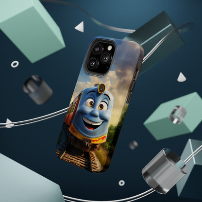 The "Smiling Blue Train" Phone Case -MagSafe Tough Cases