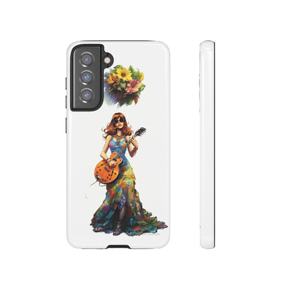 Introducing the "Hippie Chick Groove" Cell Phone Case – Retro Vibes and Musical Delight -Tough Cases