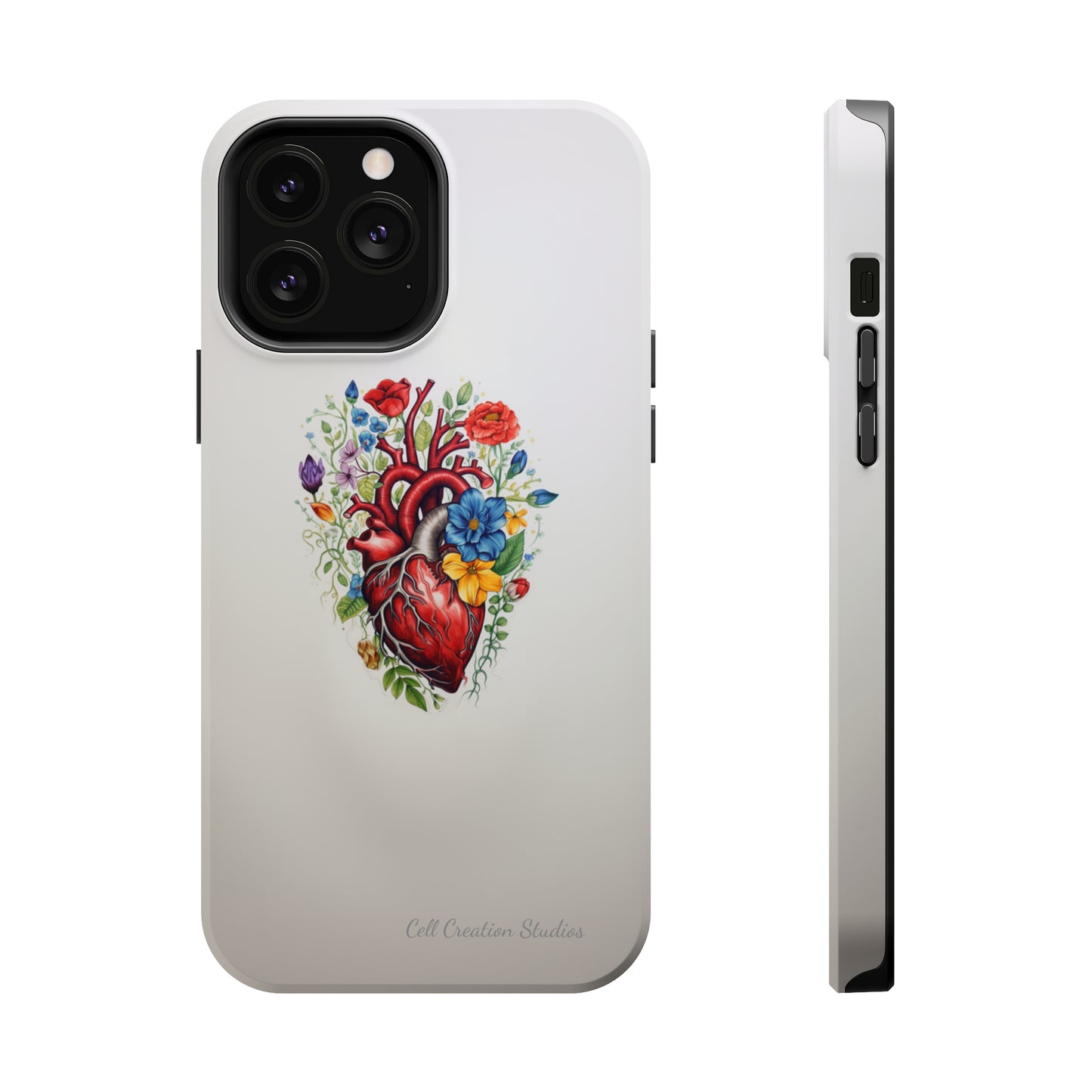 "Floral Heart Harmony" -MagSafe Tough iPhone Cases