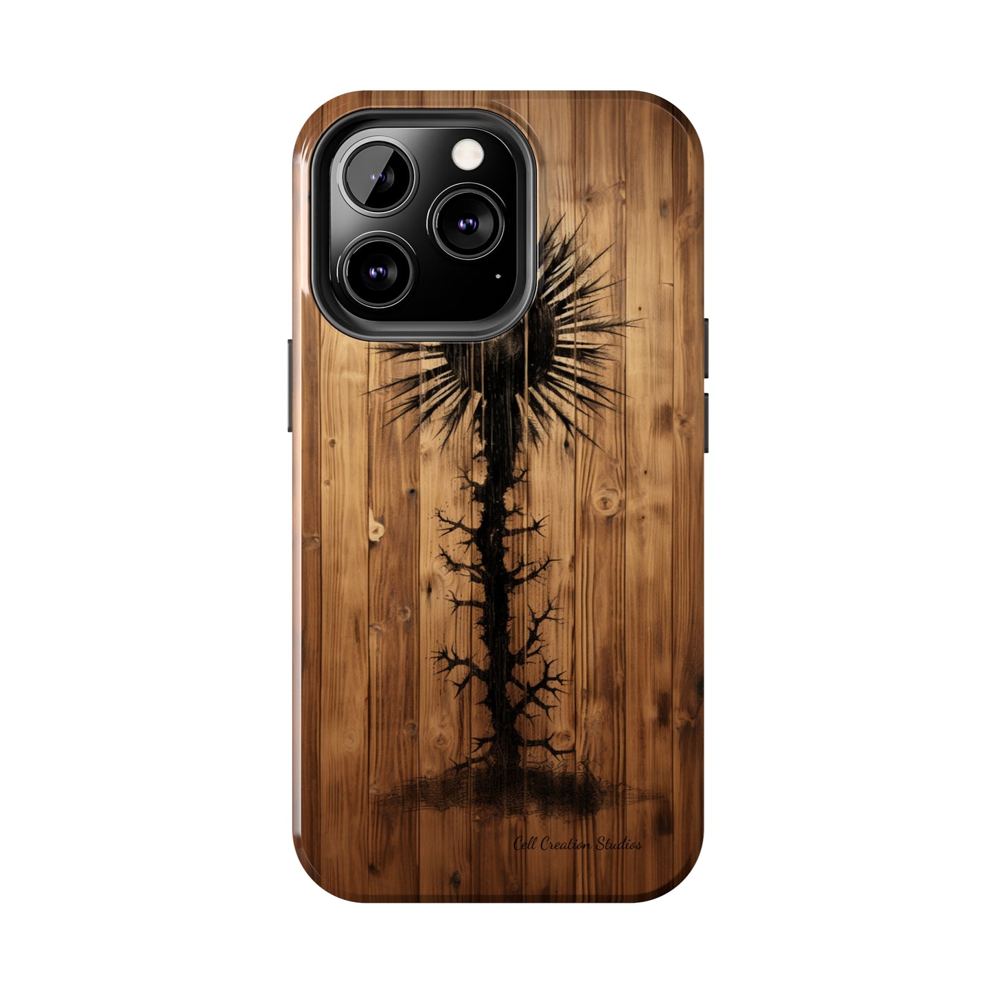 "Desert Plant on Wood Themed Phone Case: Embrace Nature's Beauty"-Tough Phone Cases