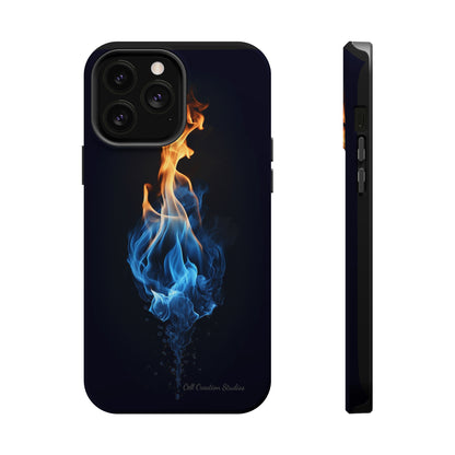 "Elegant Blue and Orange Flame" Phone Case: Ignite Your Style -MagSafe Tough Cases