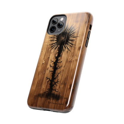 "Desert Plant on Wood Themed Phone Case: Embrace Nature's Beauty"-Tough Phone Cases