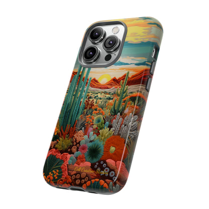 "Desert Bloom Embroidery" -Tough iPhone Cases