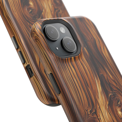 "Wood Grain Elegance" -MagSafe Tough iPhone Cases