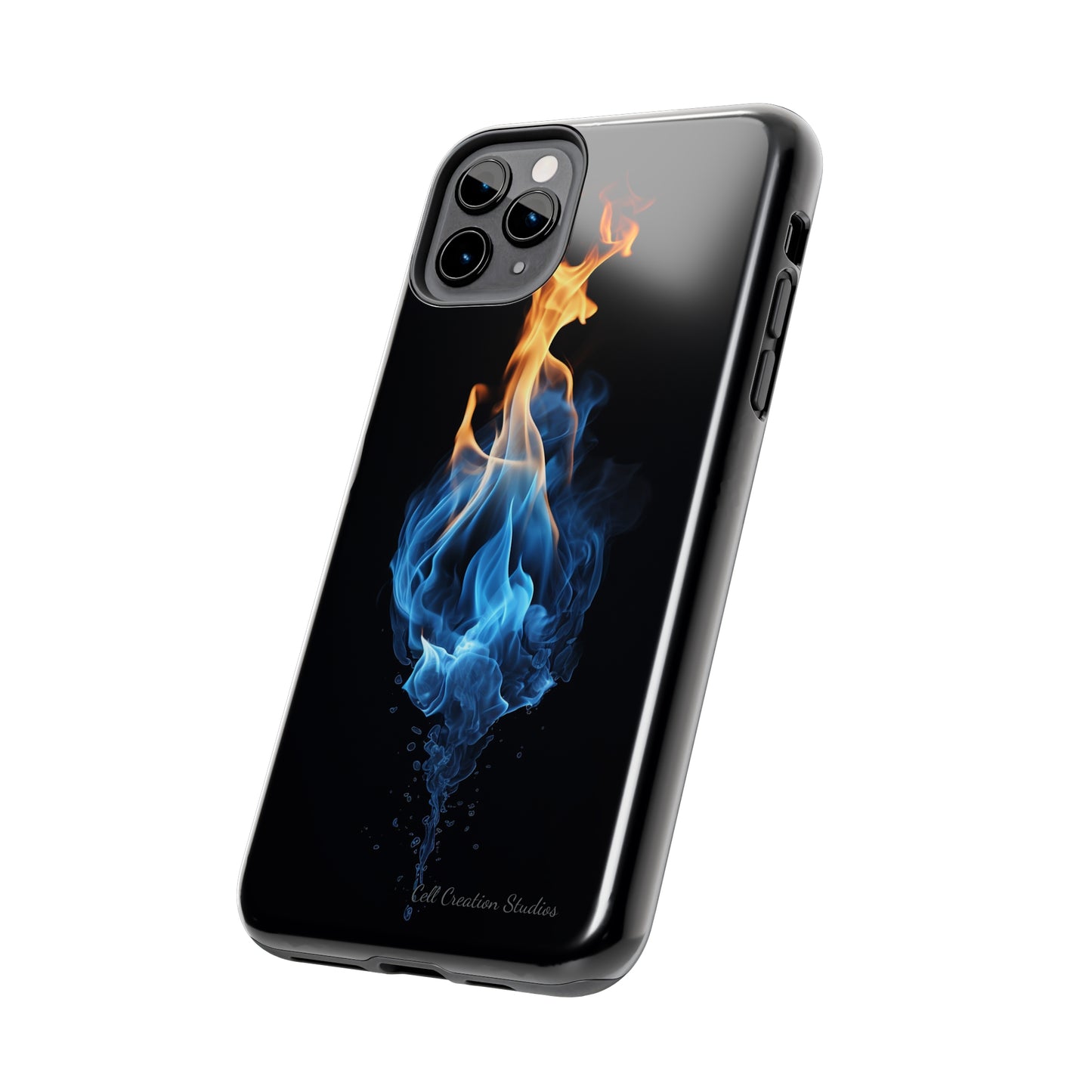 "Elegant Blue and Orange Flame" Phone Case: Ignite Your Style -Tough Phone Cases