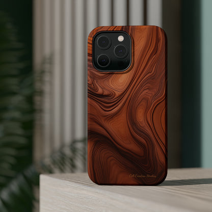 The "Natural Elegance" Wood Pattern Phone Case -MagSafe Tough Cases