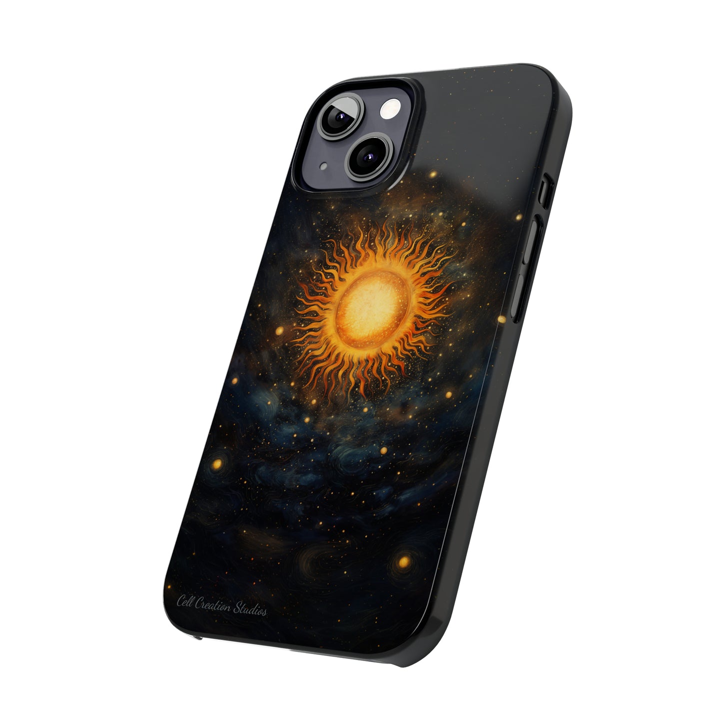 Introducing the "Celestial Sun and Stars" Cell Phone Case – Carry the Cosmos with You -Slim Phone Cases