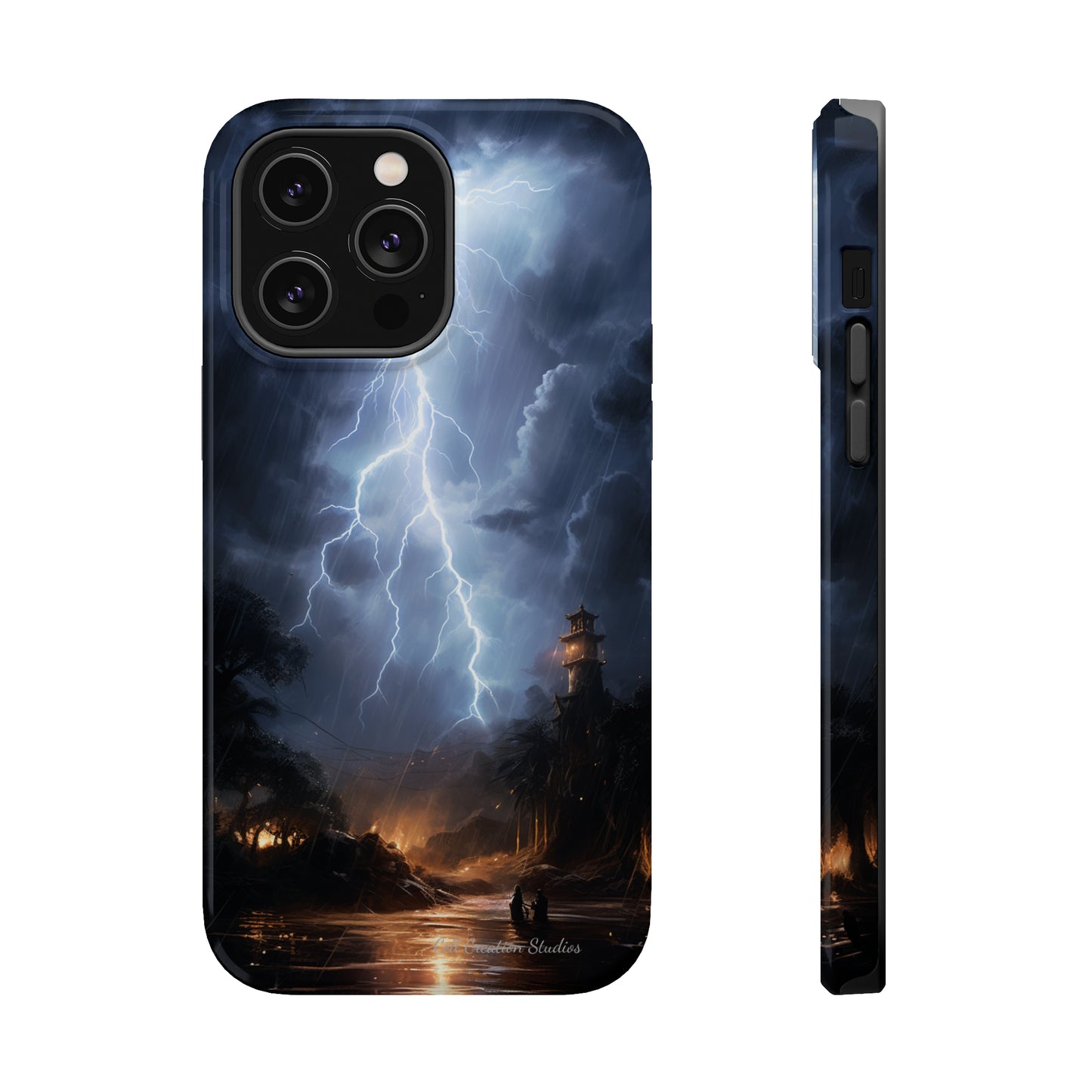 Introducing the "Electric Skies" Cell Phone Case – Unleash the Power of the Storm -MagSafe Tough Cases