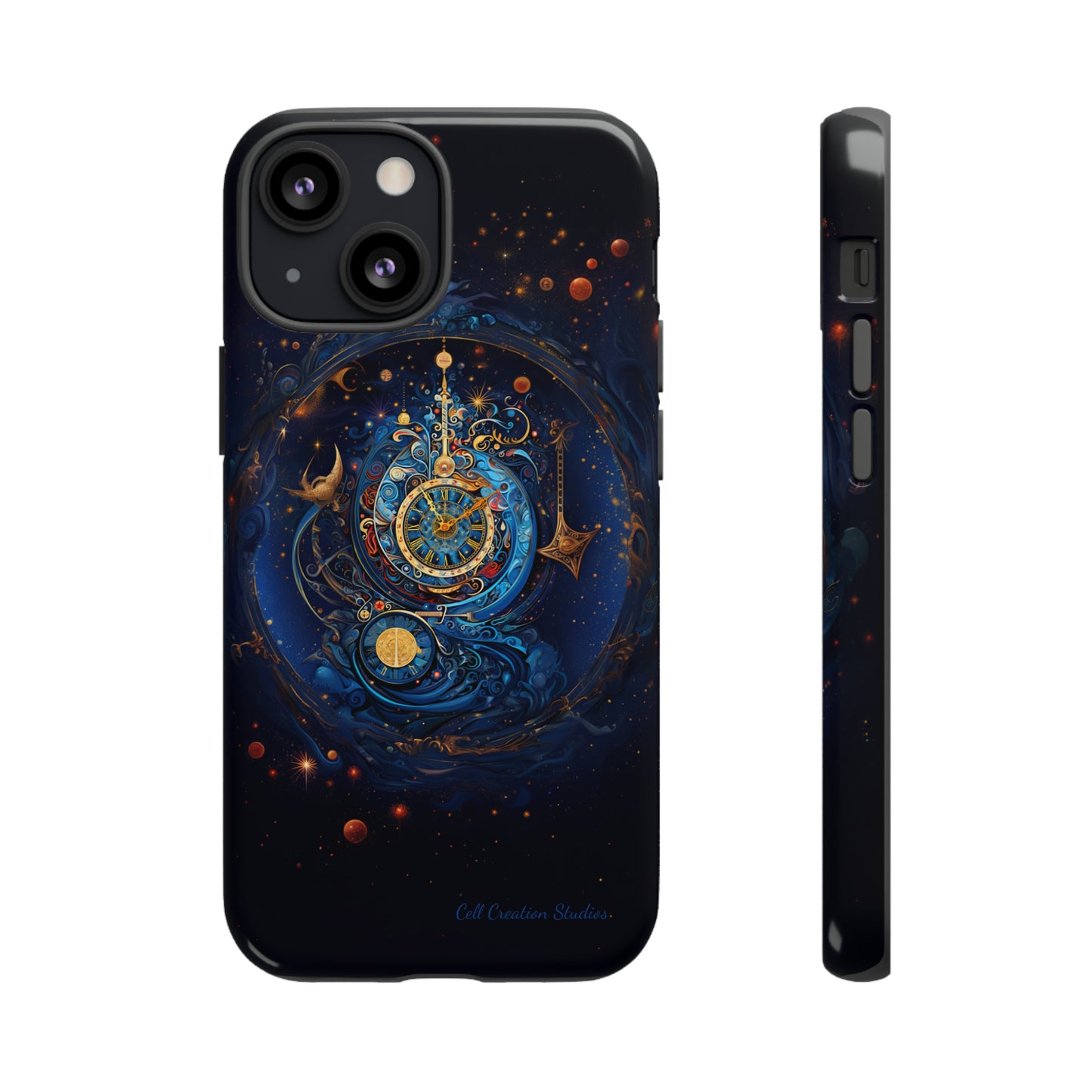 "Cosmic Clock Elegance" -Tough iPhone Cases