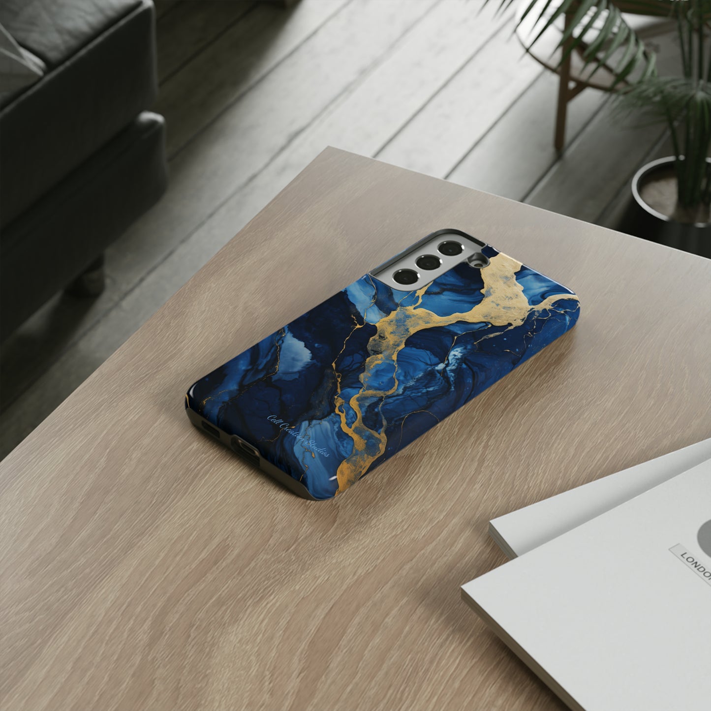 "Azure Elegance Marble" -Tough Samsung Cases