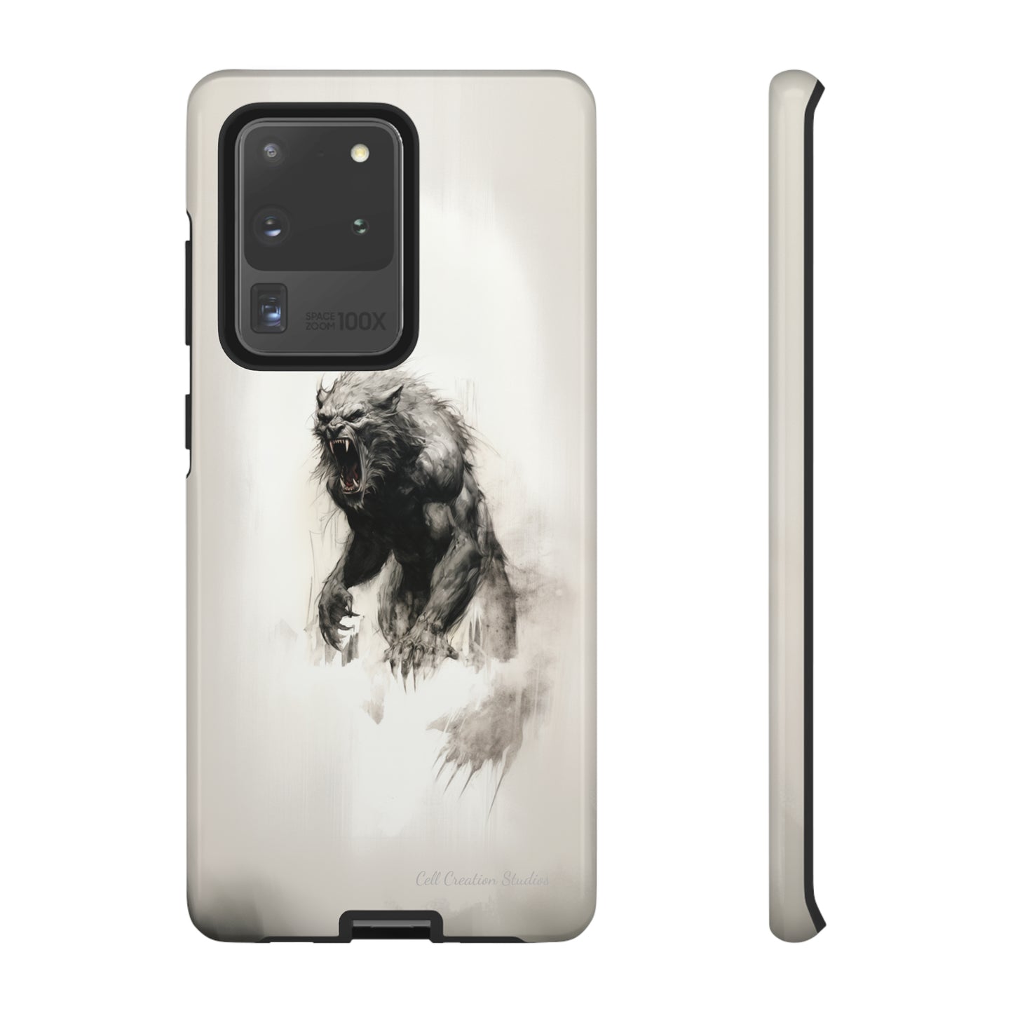 "Moonlit Shadow" Werewolf Sketch Cell Phone Case -Tough Cases