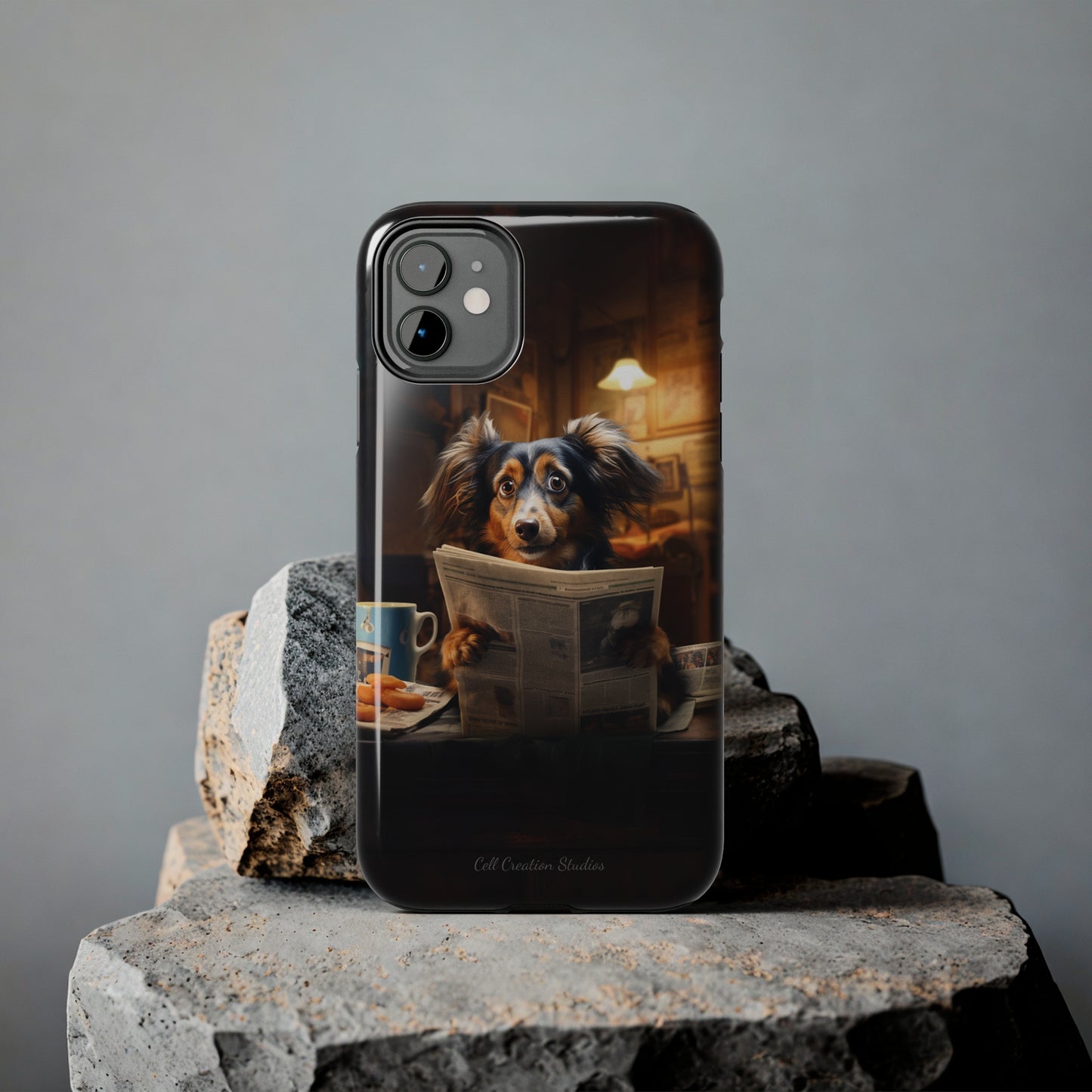 Introducing the "Pup's Perusal" Cell Phone Case – Unleash Heartwarming Humor -Tough Phone Cases