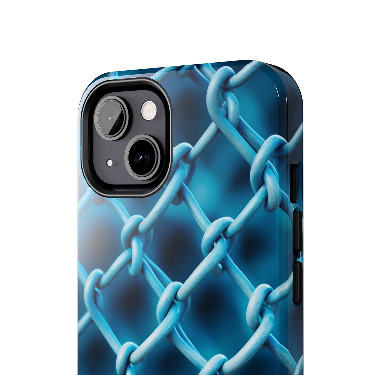 Introducing the "Elegant Chainlink" Cell Phone Case – Embrace Contemporary Style with Blue Chain Link Design -Tough Phone Cases