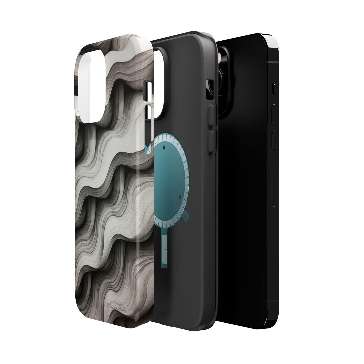 The "Geometric Waves" Cell Phone Case -MagSafe Tough Cases