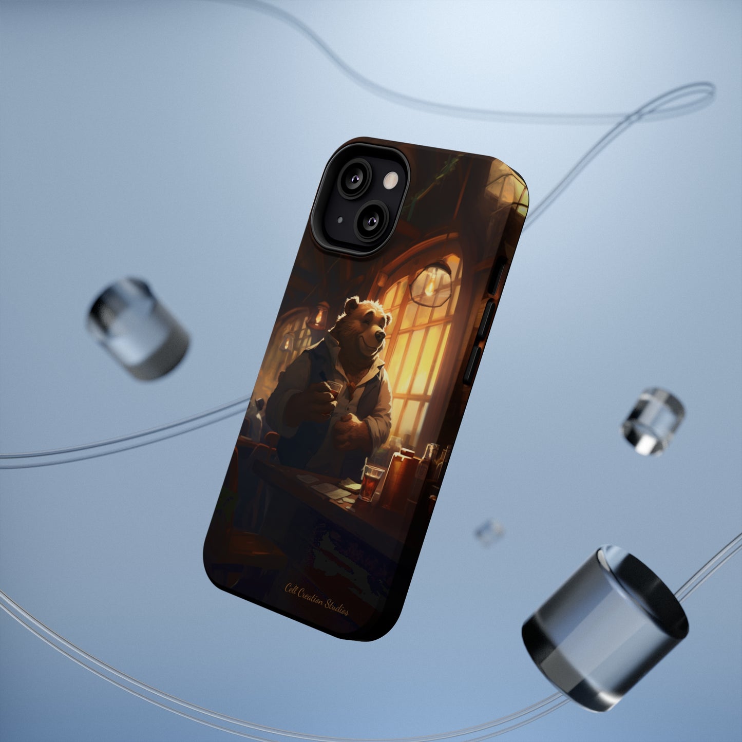 Introducing the "Bar-Hopping Bear" Cell Phone Case – Unleash Your Wild Side -MagSafe Tough Cases