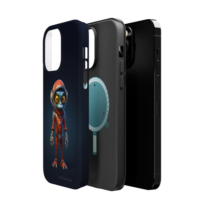 The "AstroGuard" Animated Blue Alien Astronaut Phone Case -MagSafe Tough Cases