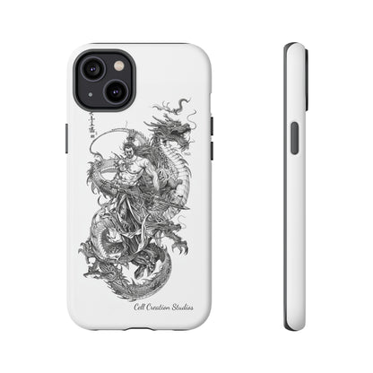 "Samurai and Dragon Sketch" -Tough iPhone Cases