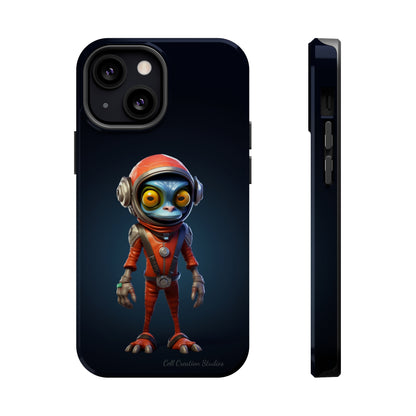 The "AstroGuard" Animated Blue Alien Astronaut Phone Case -MagSafe Tough Cases