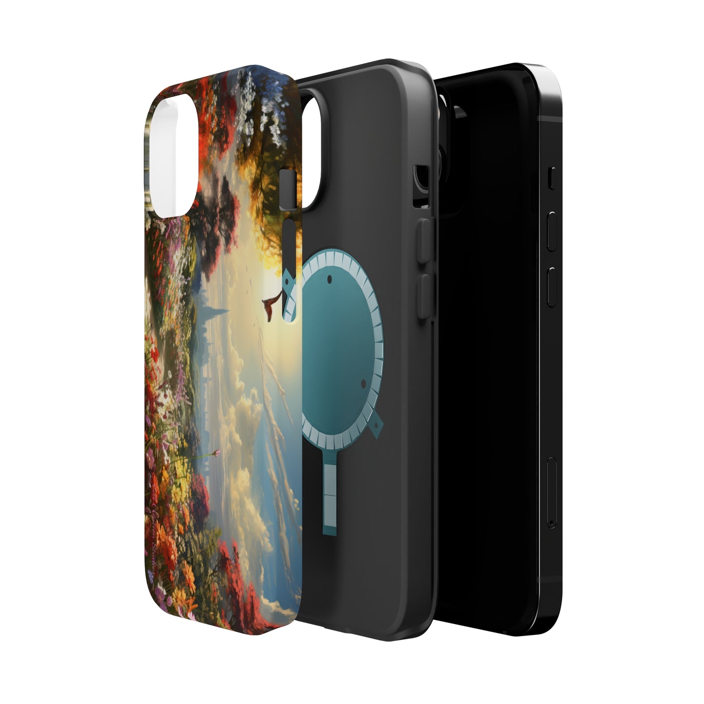 Introducing the "Floral Haven" Cell Phone Case – Where Nature and Urban Marvels Converge! -MagSafe Tough Cases