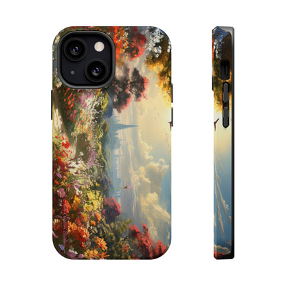 Introducing the "Floral Haven" Cell Phone Case – Where Nature and Urban Marvels Converge! -MagSafe Tough Cases