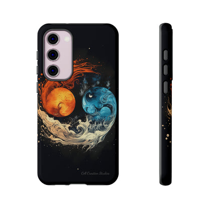 "Harmony in Contrast: Orange and Blue Yin and Yang" Phone Case -Tough Cases