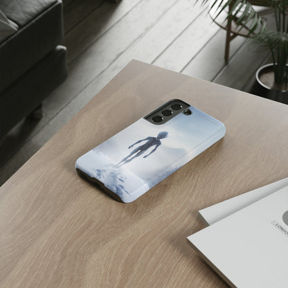 Introducing the "Frosty Extraterrestrial" Cell Phone Case – Embrace Alien Intrigue Amidst the Snowscape -Tough Cases