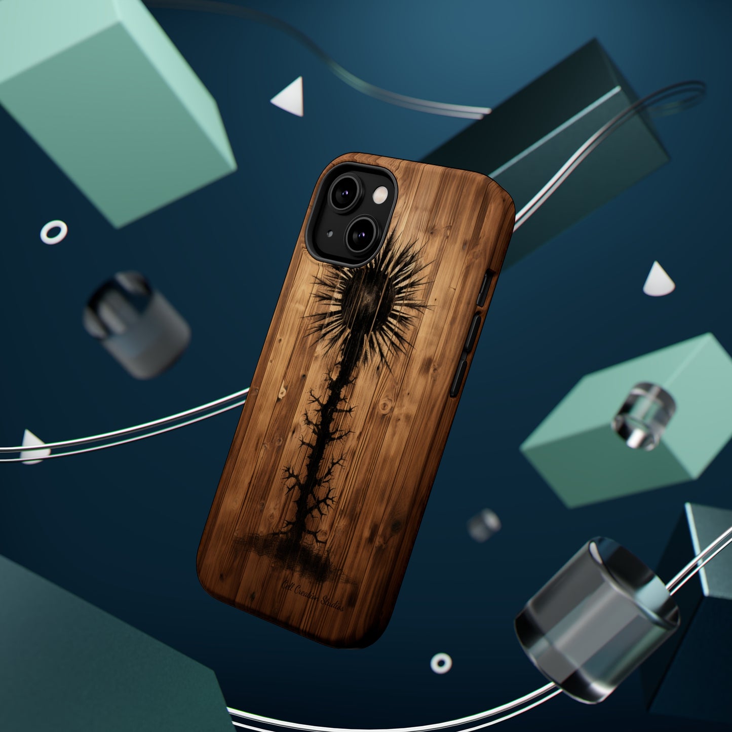 "Desert Plant on Wood Themed Phone Case: Embrace Nature's Beauty" -MagSafe Tough Cases