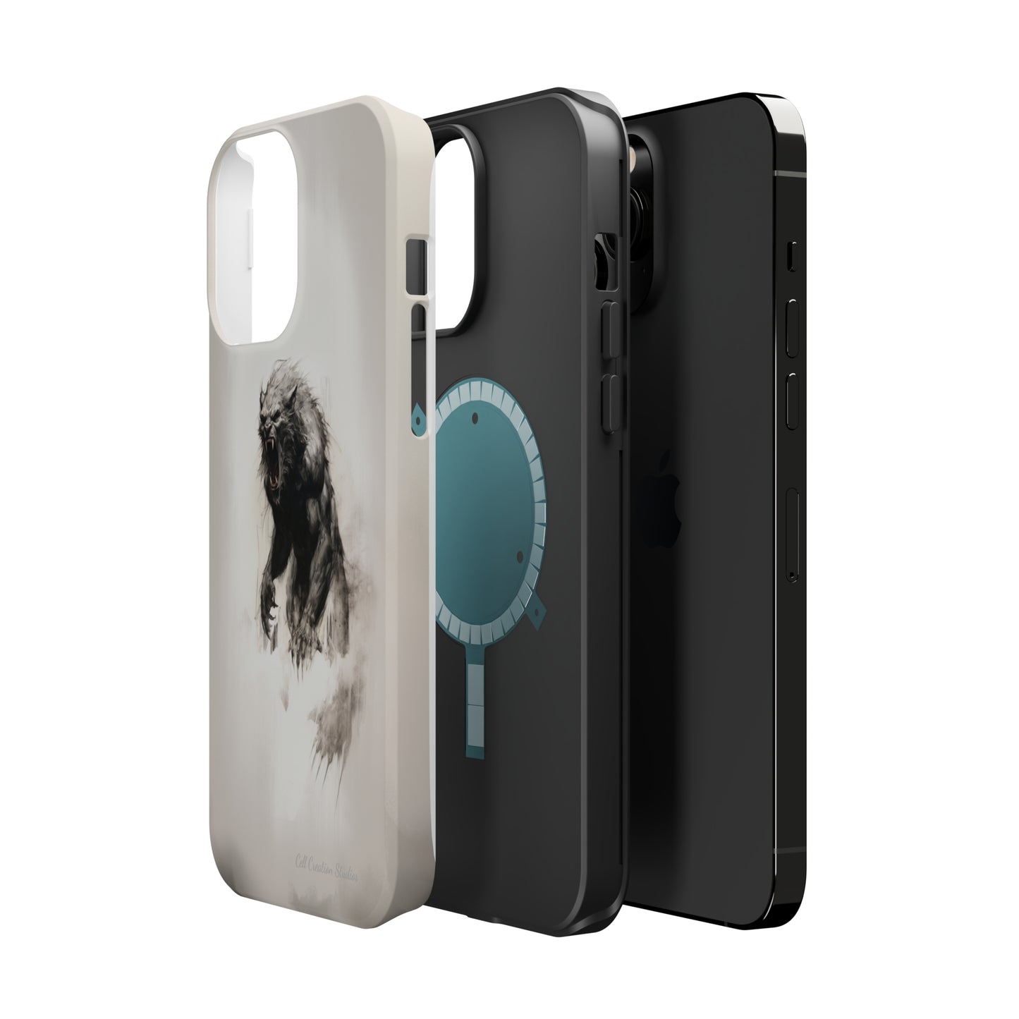 "Moonlit Shadow" Werewolf Sketch Cell Phone Case -MagSafe Tough Cases