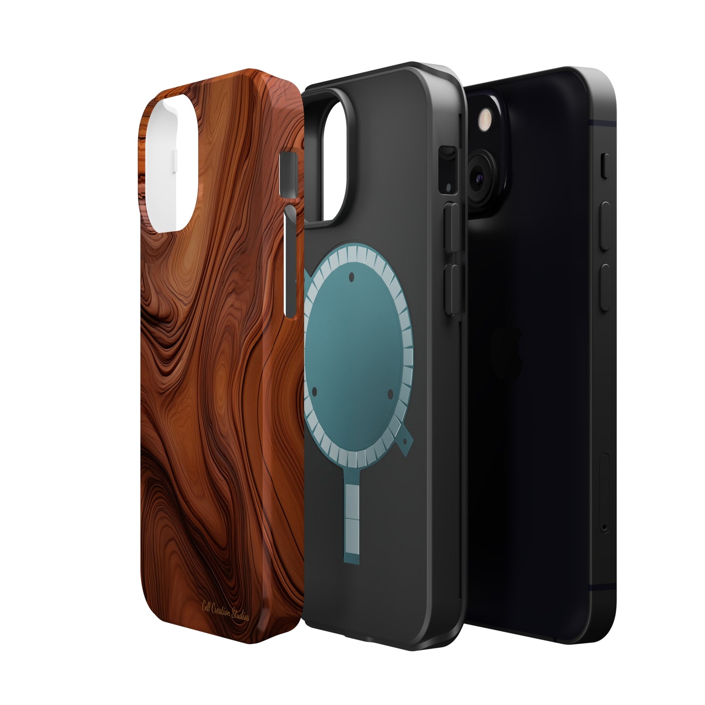 The "Natural Elegance" Wood Pattern Phone Case -MagSafe Tough Cases