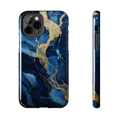 "Azure Elegance Marble" -Tough iPhone Cases