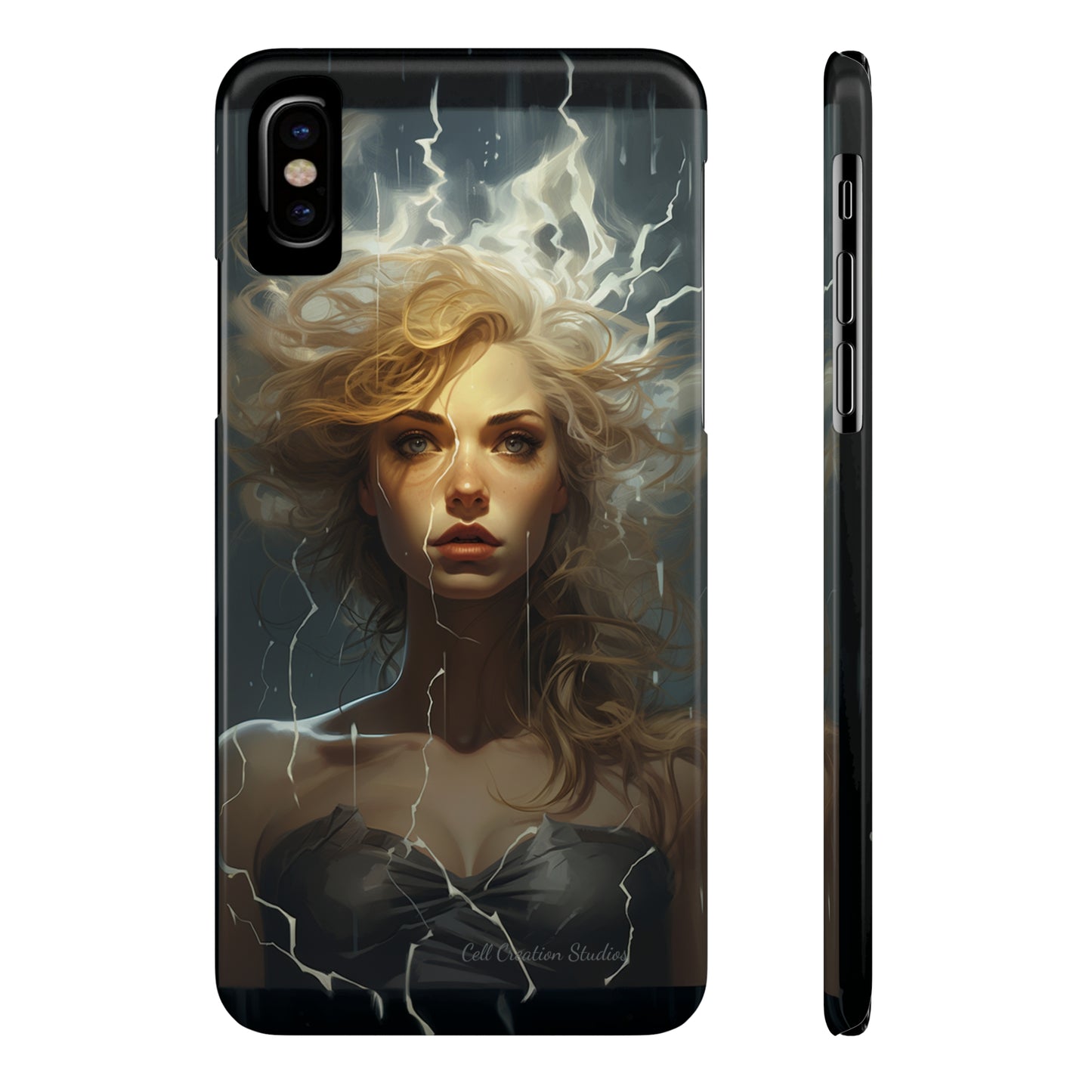 Introducing the "Electrifying Beauty" Cell Phone Case – Sparks of Style and Power -Slim Phone Cases