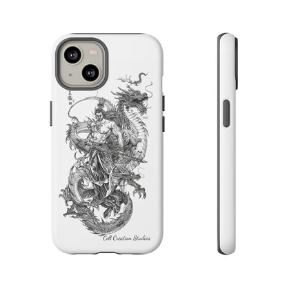 "Samurai and Dragon Sketch" -Tough iPhone Cases