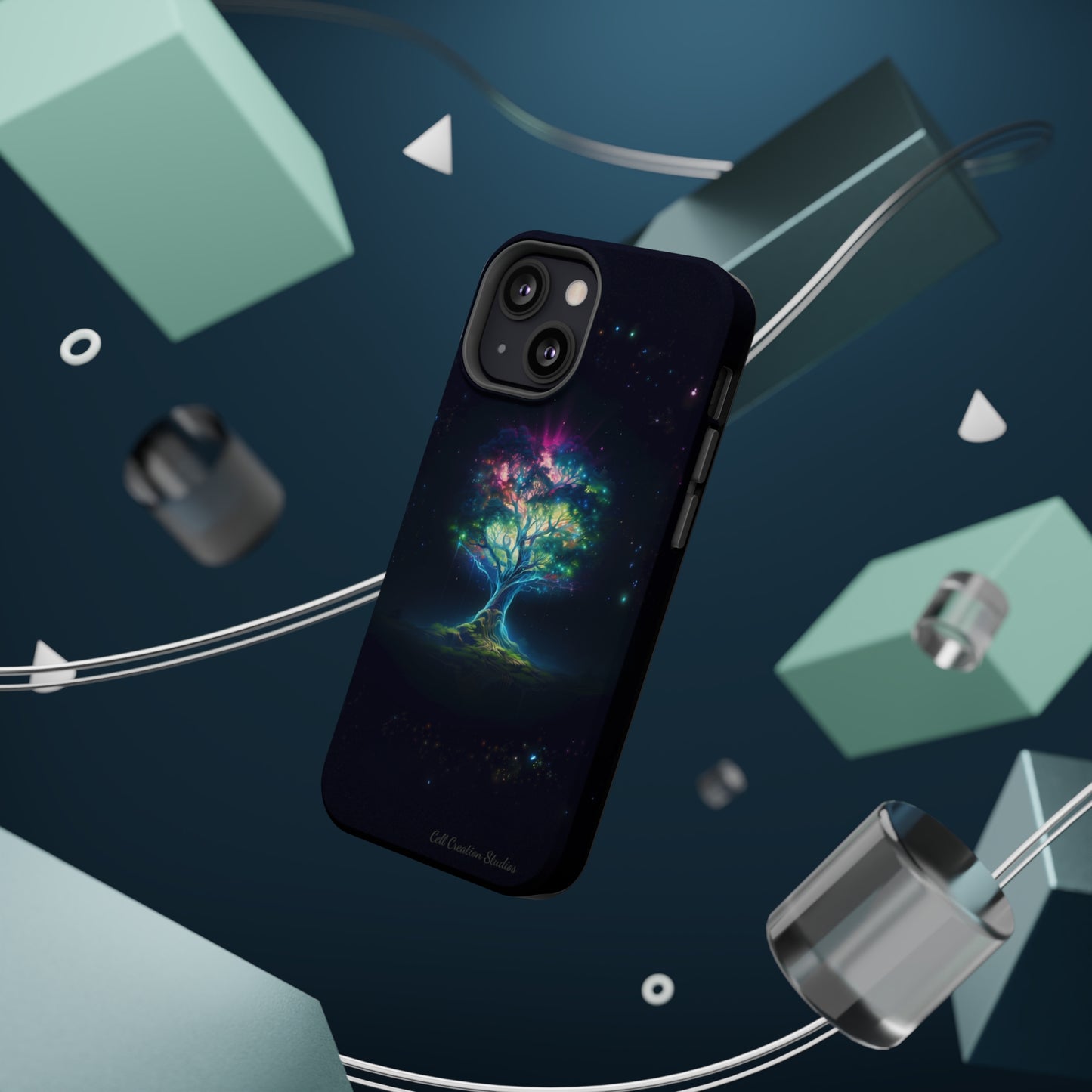 Introducing the "Holographic Tree of Life" Cell Phone Case – A Visionary Blend of Art and Technology -MagSafe Tough Cases