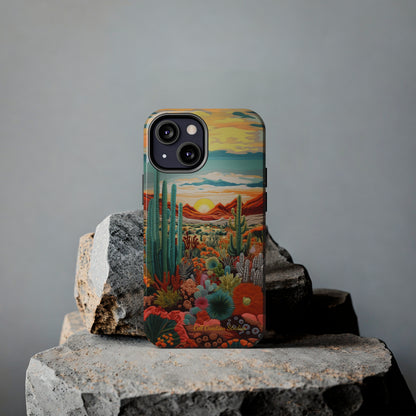 "Desert Bloom Embroidery" -Tough iPhone Cases