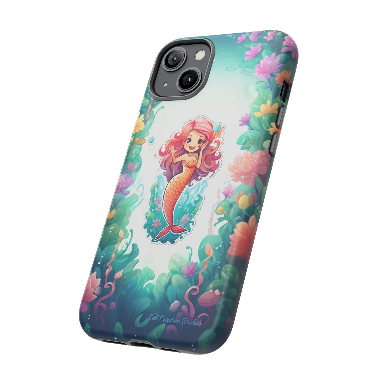 "Pink Seaflower Mermaid" -Tough iPhone Cases