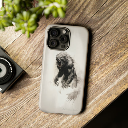 "Moonlit Shadow" Werewolf Sketch Cell Phone Case -Tough Cases