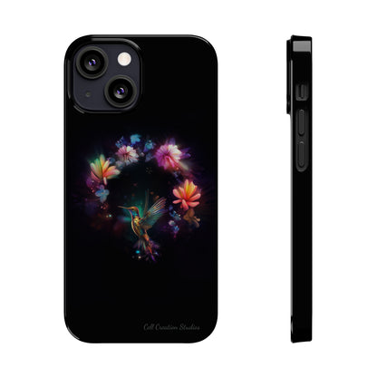 Introducing the "Floral Harmony Hummingbird" Cell Phone Case – Where Elegance Meets Nature -Slim Phone Cases