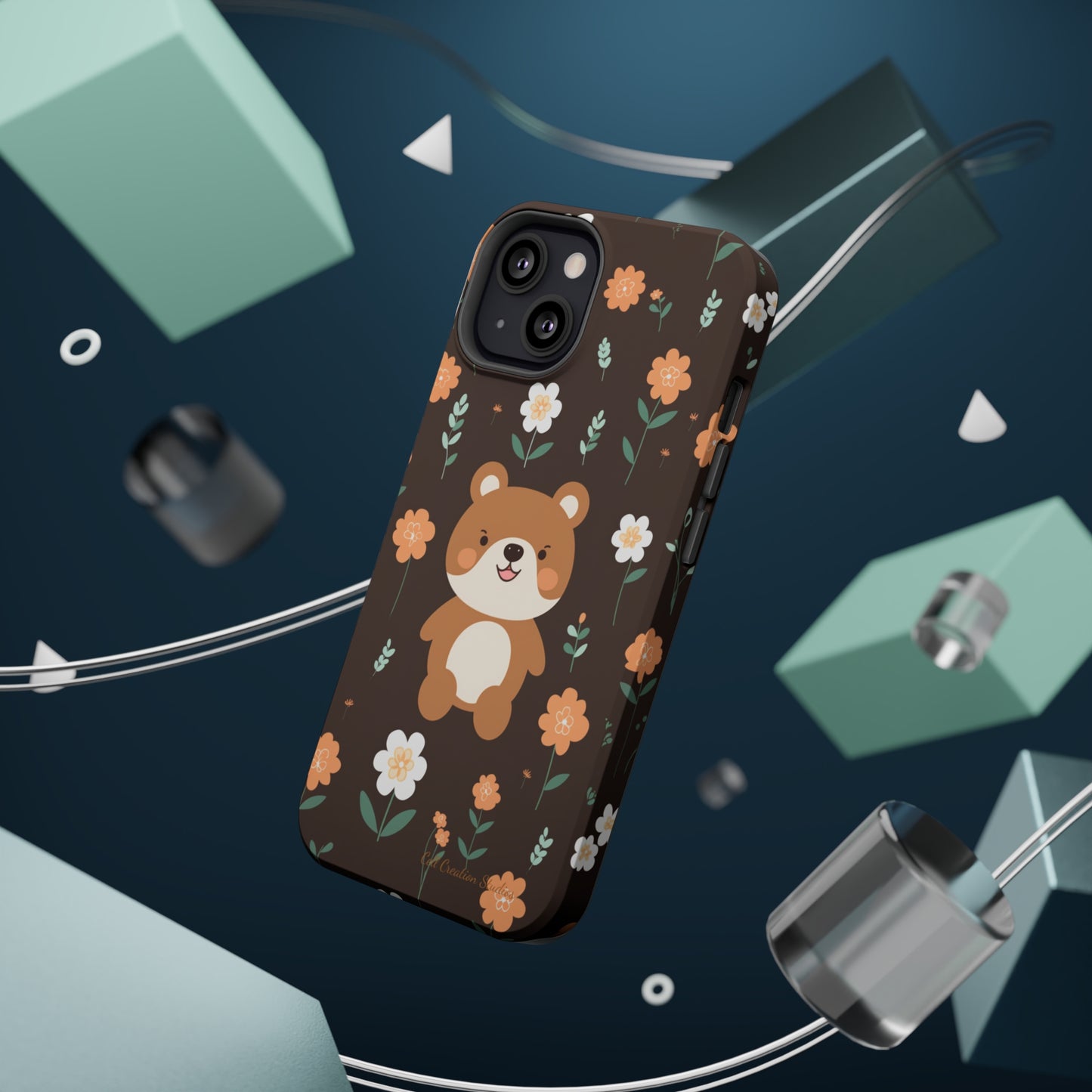 "Floral Bear Elegance" -MagSafe Tough Phone Cases