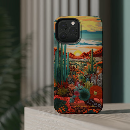 "Desert Bloom Embroidery" -MagSafe Tough iPhone Cases