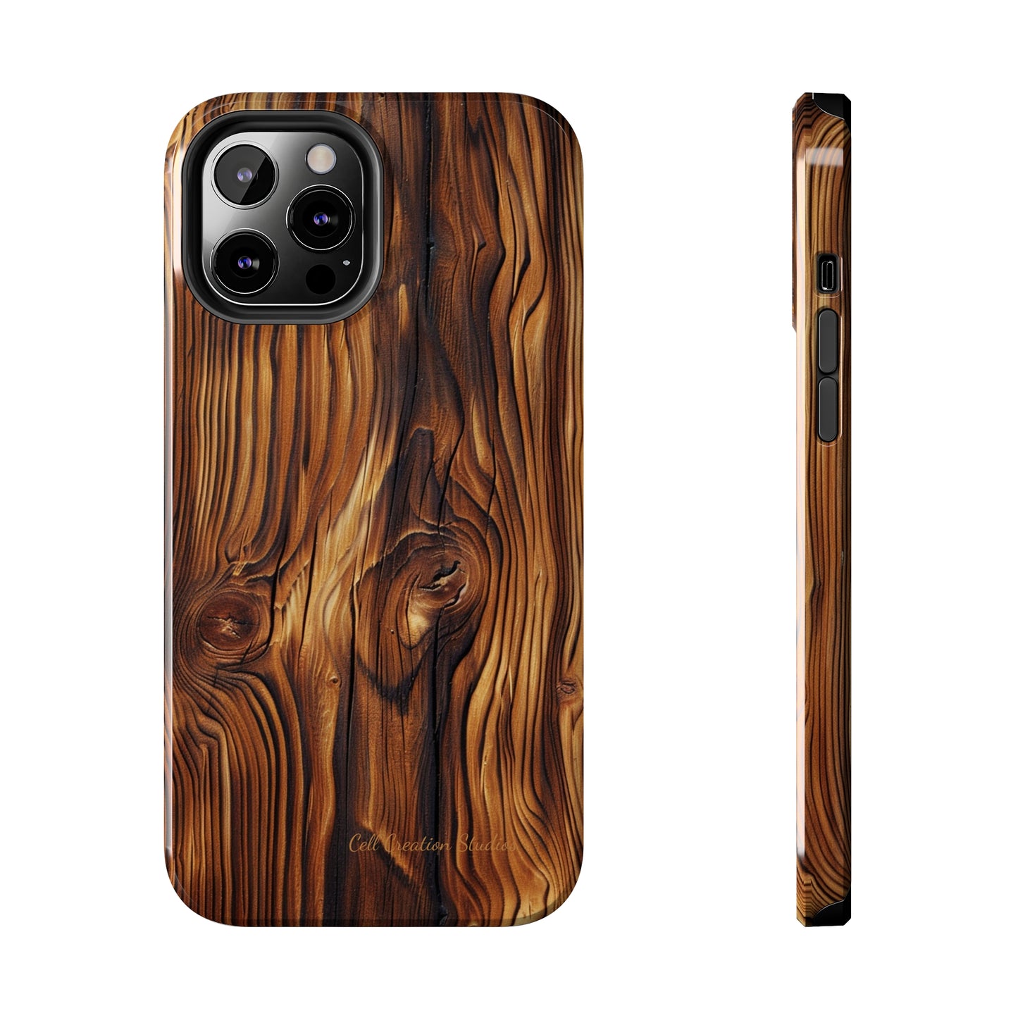 "Wood Grain Elegance" -Tough iPhone Cases