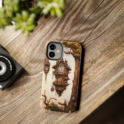 Introducing the "Mystical Wooden Clock" Cell Phone Case – Embrace Enchantment and Timeless Beauty -Tough Phone Cases