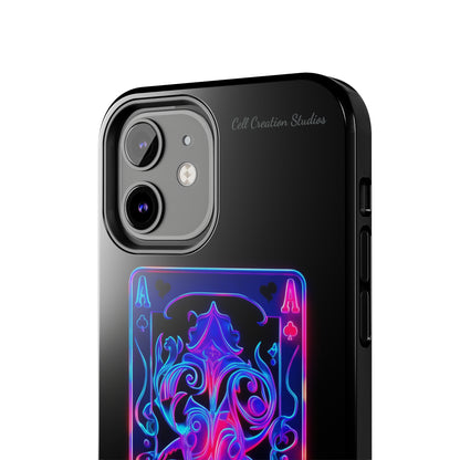 Introducing the "Neon Ace of Hearts" Cell Phone Case – Elevate Your Style with a Dazzling Card -Tough Phone Cases