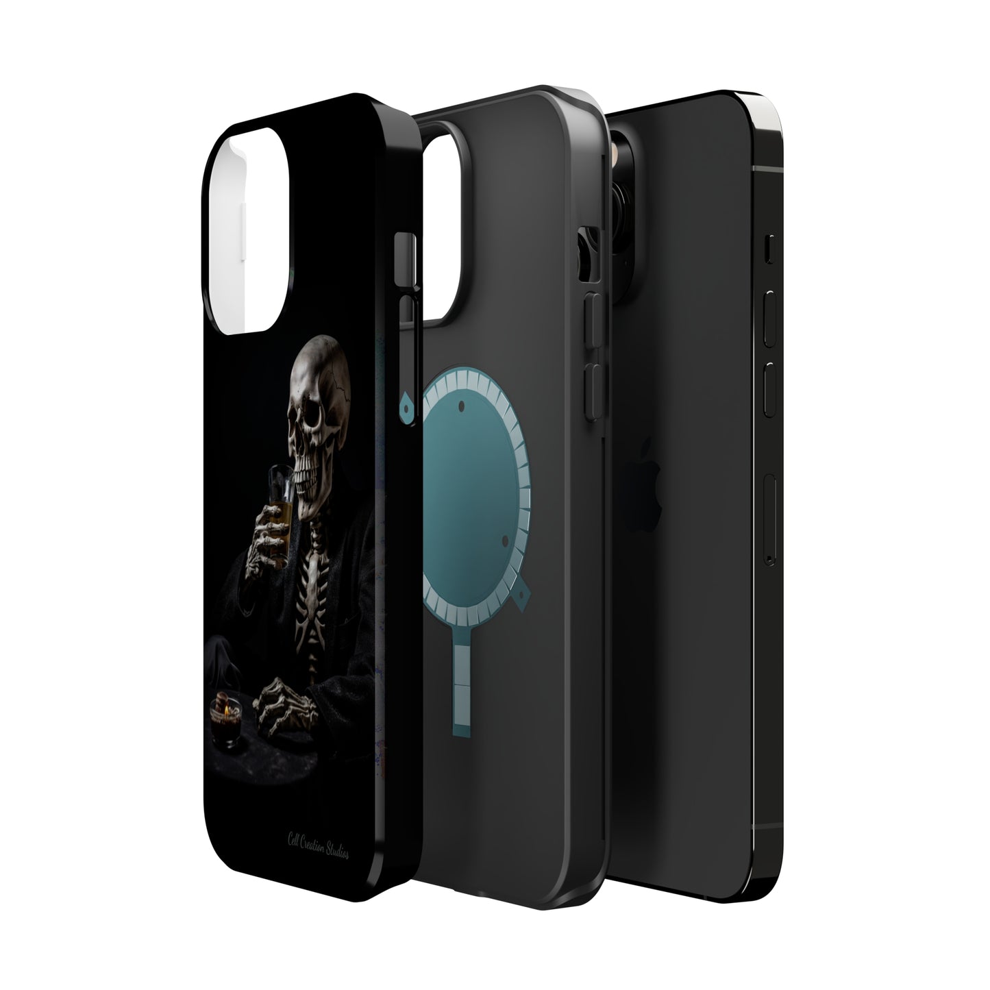 "Embrace the Dark Side with Our Skeleton Drinking Phone Case" -MagSafe Tough Cases