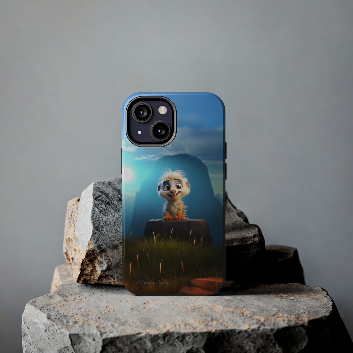 Introducing the "Mountain Explorer Buddy" Cell Phone Case – Embark on Adventures with an Animated Cute Animal -Tough Phone Cases