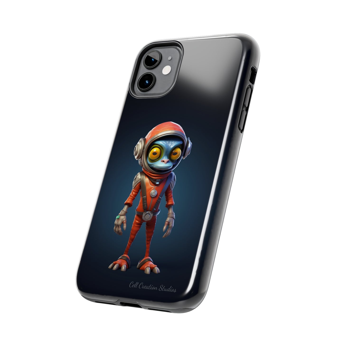 The "AstroGuard" Animated Blue Alien Astronaut Phone Case -Tough Phone Cases