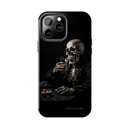 "Embrace the Dark Side with Our Skeleton Drinking Phone Case" -Tough Phone Cases