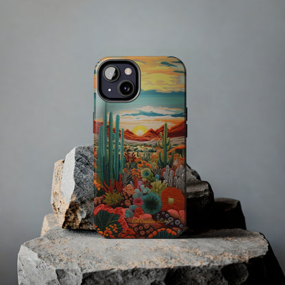 "Desert Bloom Embroidery" -Tough iPhone Cases