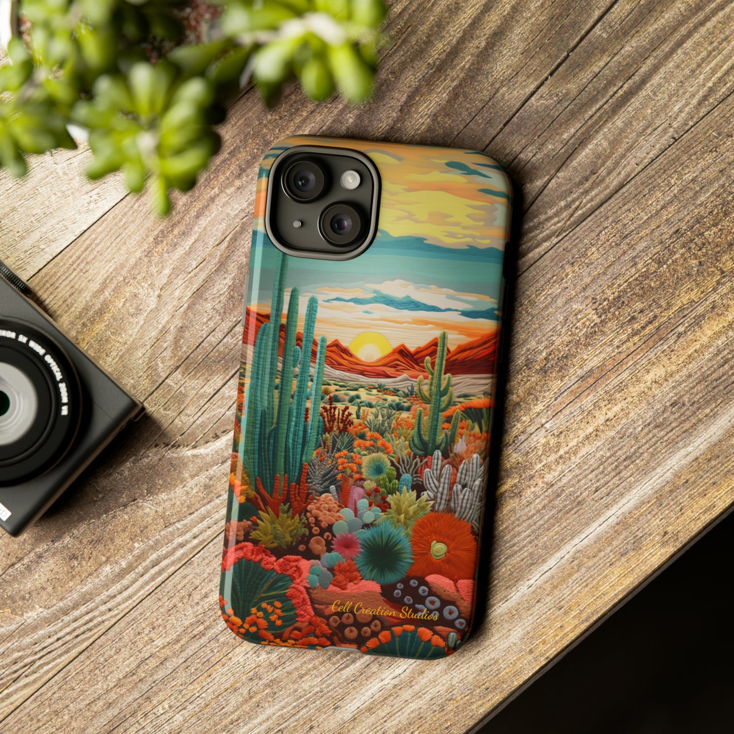 "Desert Bloom Embroidery" -Tough iPhone Cases